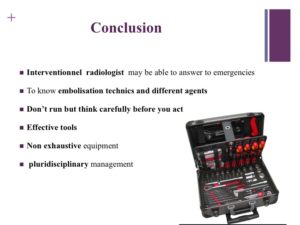 Vascular oncology emergencies managementHemorrhage in oncologic interventional radiology