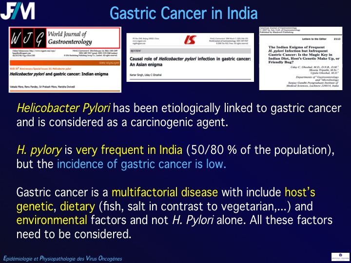 Infectious Agents and Cancers:Prevalence and Importance in Public Health in India.